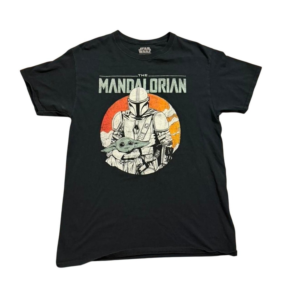 Star Wars The Mandalorian Grogu Graphic T-Shirt Mens Medium Black Fifth Sun Tee